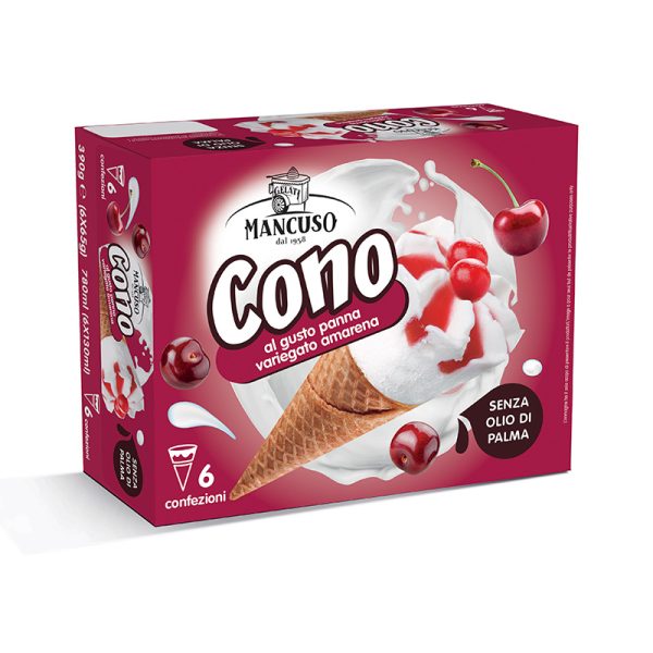 Cono Gelato alla Panna Variegato Amarena